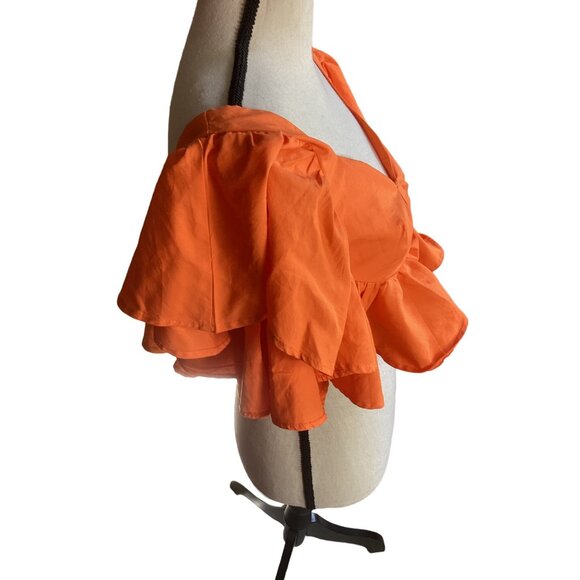 Women's Live 4 Truth Balloon Sleeve Crop Top * Small* Orange *Sissy *EUC - Picture 3 of 7